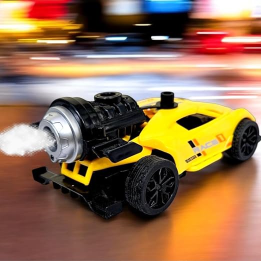 Stylbase Pull Back Car Racing Mist Smoke Car Toy for Kids | Baby Boys & Girls Car for Kids Rubber Tires 15 Cm 3+ Years (Color May Vary)