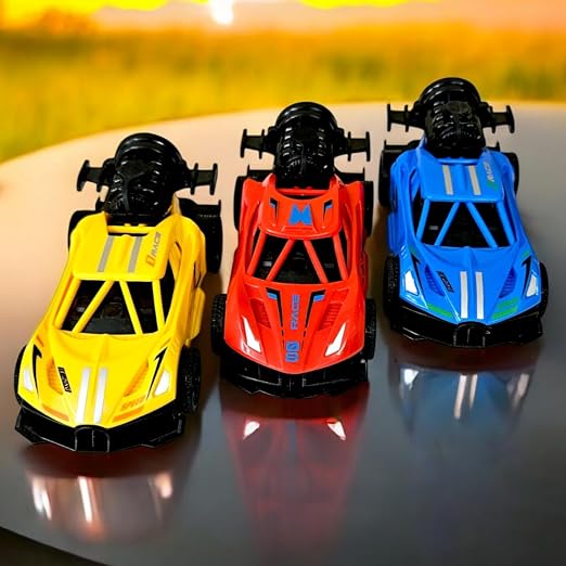 Stylbase Pull Back Car Racing Mist Smoke Car Toy for Kids | Baby Boys & Girls Car for Kids Rubber Tires 15 Cm 3+ Years (Color May Vary)