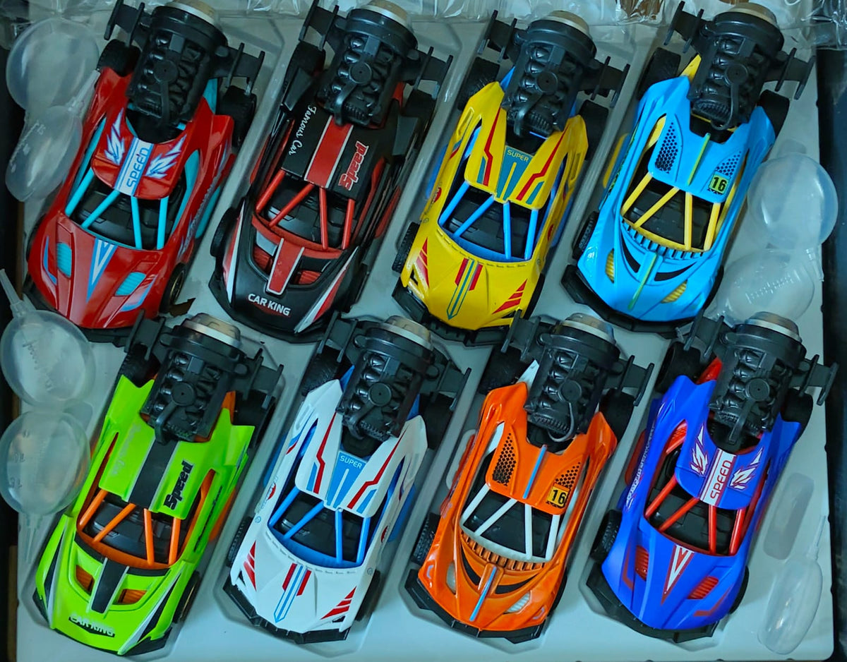 Stylbase Pull Back Car Racing Mist Smoke Car Toy for Kids | Baby Boys & Girls Car for Kids Rubber Tires 15 Cm 3+ Years (Color May Vary)